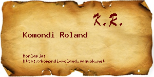 Komondi Roland névjegykártya